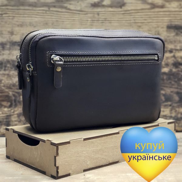 Чоловіча шкіряна сумка клатч GS коричнева (БАР 001 кор)