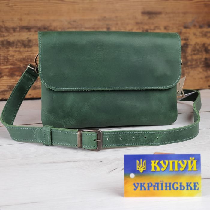 Жіноча шкіряна сумка клатч GS зелена (кл 001 зел)
