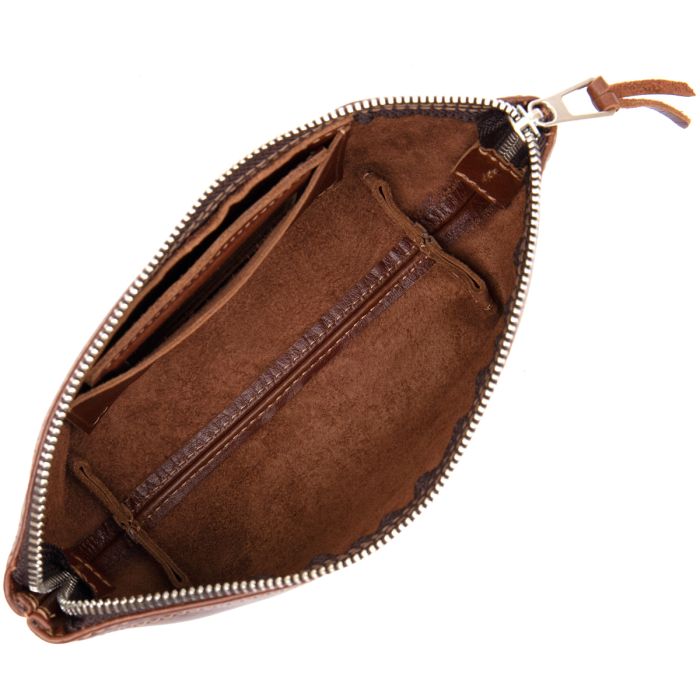 Женская косметичка из натуральной кожи Grande Pelle 11510 коричневый