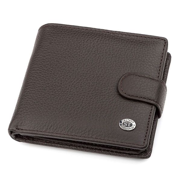 Мужской кошелек ST Leather 18347 (ST153) коричневый функциональный
