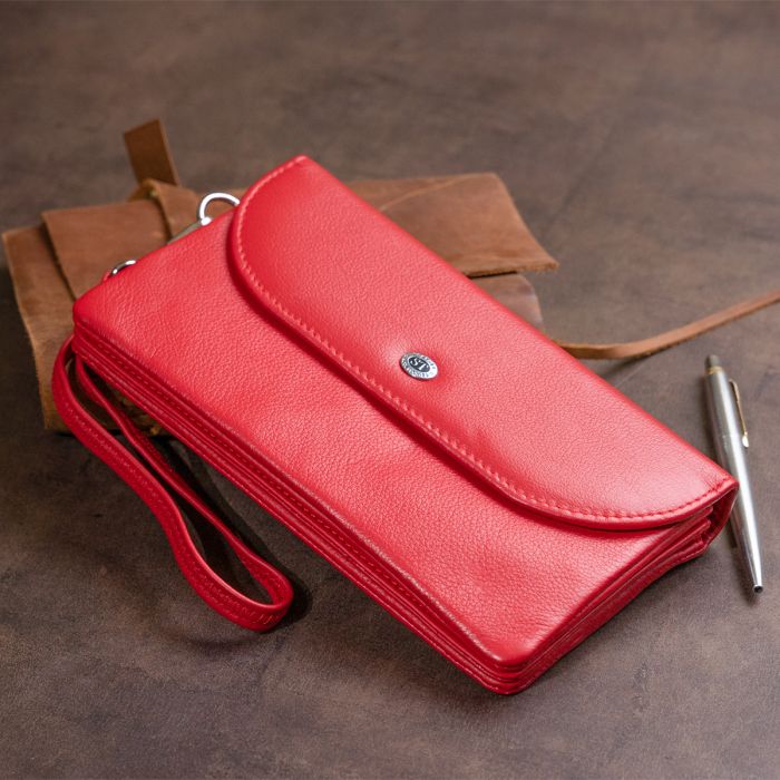 Клатч зі шкіри жіночий ST Leather 19321 червоний