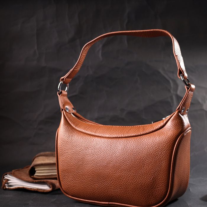 Сумка полукруглого формата с одной ручкой из натуральной кожи Vintage 22413 коричневая