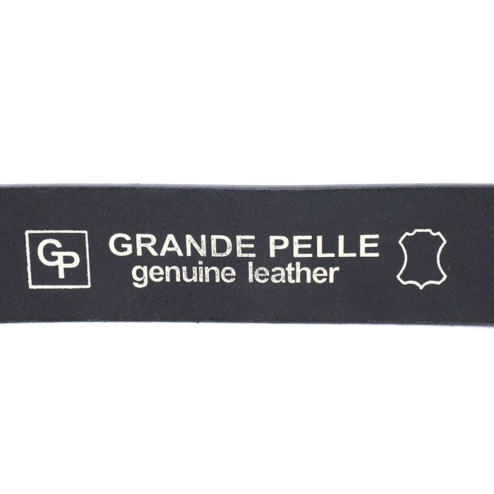 Кожаный брючный ремень для мужчин с квадратной пряжкой Grande Pelle 11678 черный
