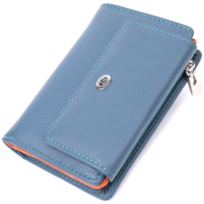 Интересный кошелек для женщин из натуральной кожи ST Leather 22504 бирюзовый