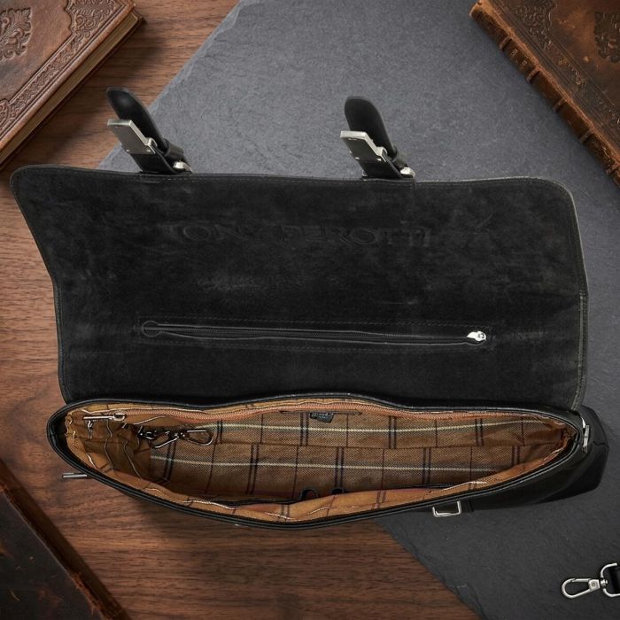 Чоловічий портфель з натуральної шкіри Tony Perotti Italico 9225G-38 (90415) Чорний