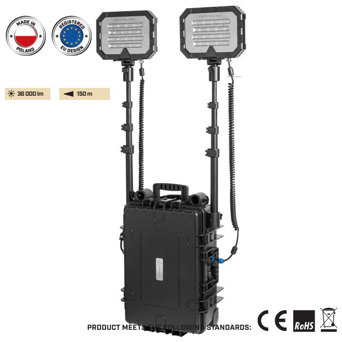 Прожектор професійний Mactronic Monster Light Twin (36 000 Lm) Powerbank Recharg (PFL0133-USB)
