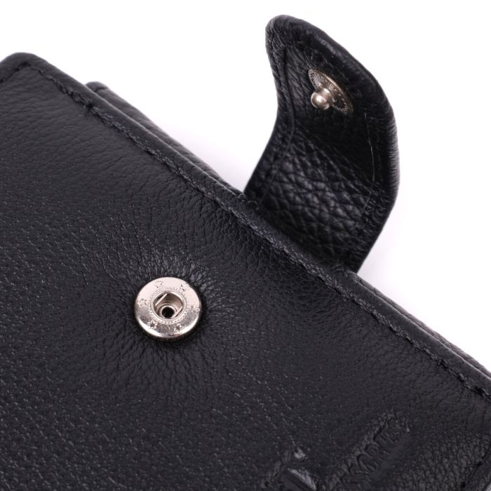 Интересный кошелек с блоком под документы из натуральной кожи ST Leather 22480 черный