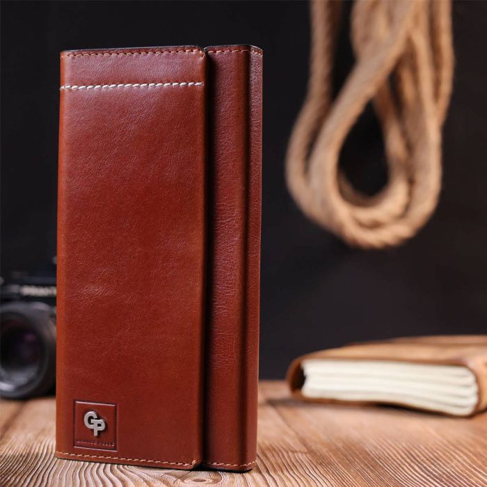 Барсетка із гладкої шкіри Grande Pelle 11421 коричнева