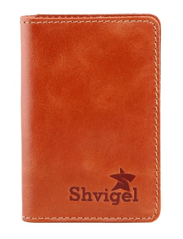 Шкіряна візитниця SHVIGEL 00115 коричнева