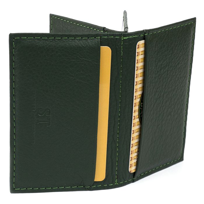 Визитница-книга ST Leather 19215 зеленая