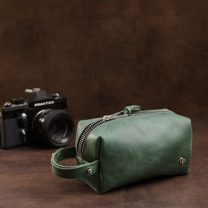 Шкіряна косметичка унісекс Grande Pelle 11571 зелений