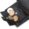 Практичний вертикальний невеликий чоловічий гаманець із фактурної шкіри KARYA 20993 чорний