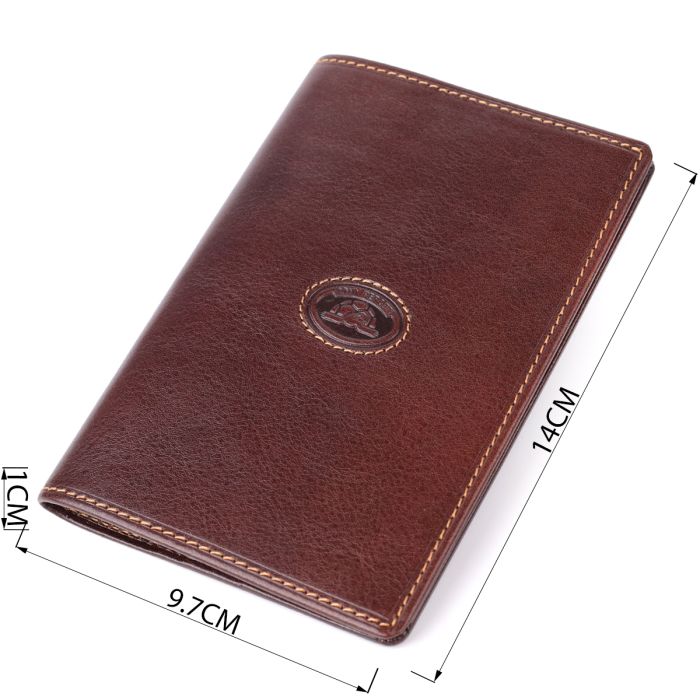 Универсальная обложка на паспорт из натуральной глянцевой кожи Tony Perotti 20890_1 (1597 moro) коричневая