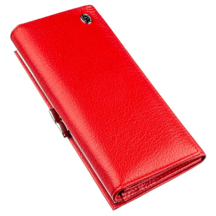 Жіночий гаманець із монетницею на клямці ST Leather 18957 червоний