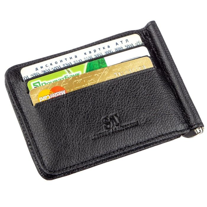 Кожаный мужской зажим на магните ST Leather 18937 черный