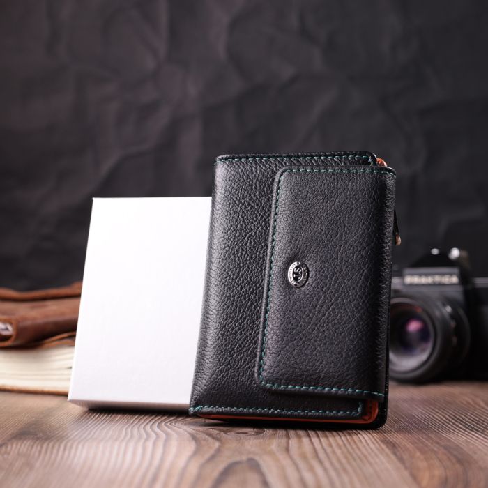 Стильний гаманець для жінок із натуральної шкіри ST Leather 22501 чорний