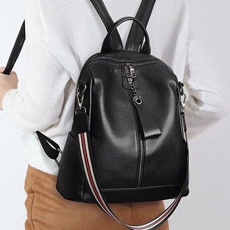 Женский рюкзак молодежный кожаный городской черный 73354 Tiding Bag