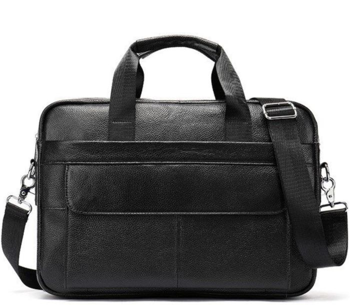 Шкіряна чоловіча сумка для ноутбука і документів чорна Tiding Bag 143412