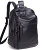 Кожаный мужской рюкзак для ноутбука и поездок черный Tiding Bag D3-93438