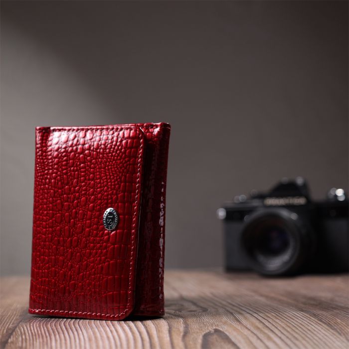Стильный женский фактурный кошелек из натуральной кожи ST Leather 22731 красный