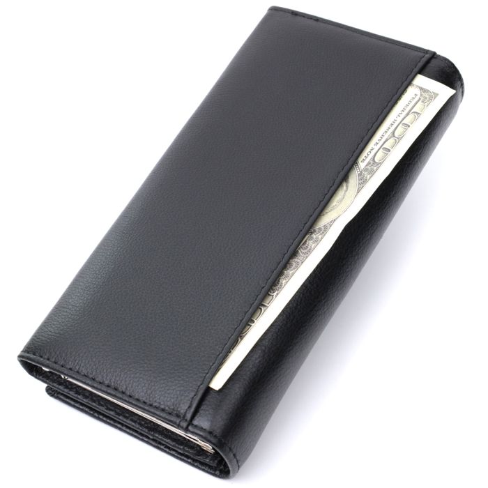 Класичний жіночий гаманець з натуральної шкіри ST Leather 22676 чорний