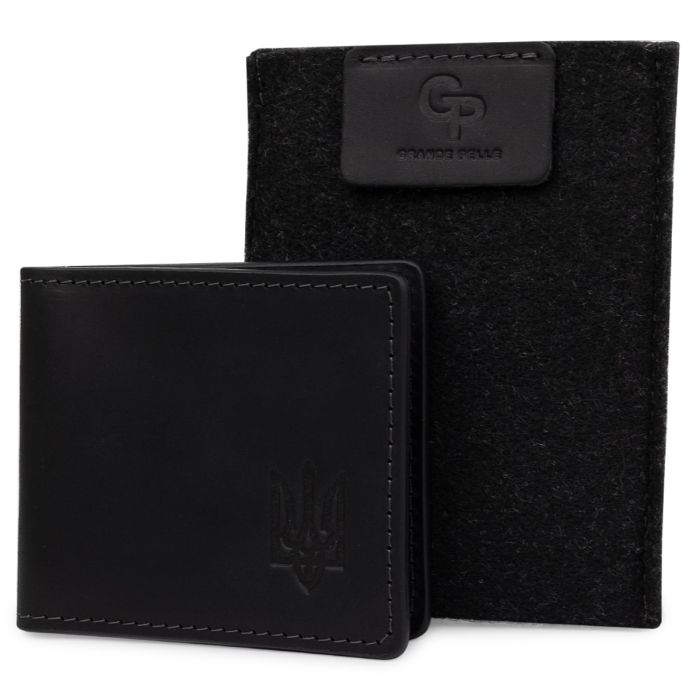 Кожаная матовая обложка для удостоверения Grande Pelle 11525 черный