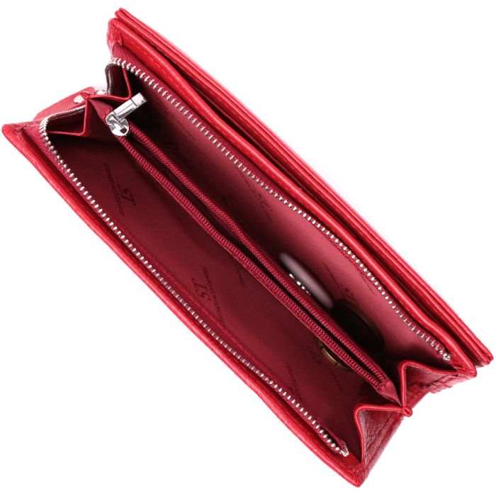 Яркий кошелек-клатч для стильных женщин из натуральной кожи ST Leather 22533 красный