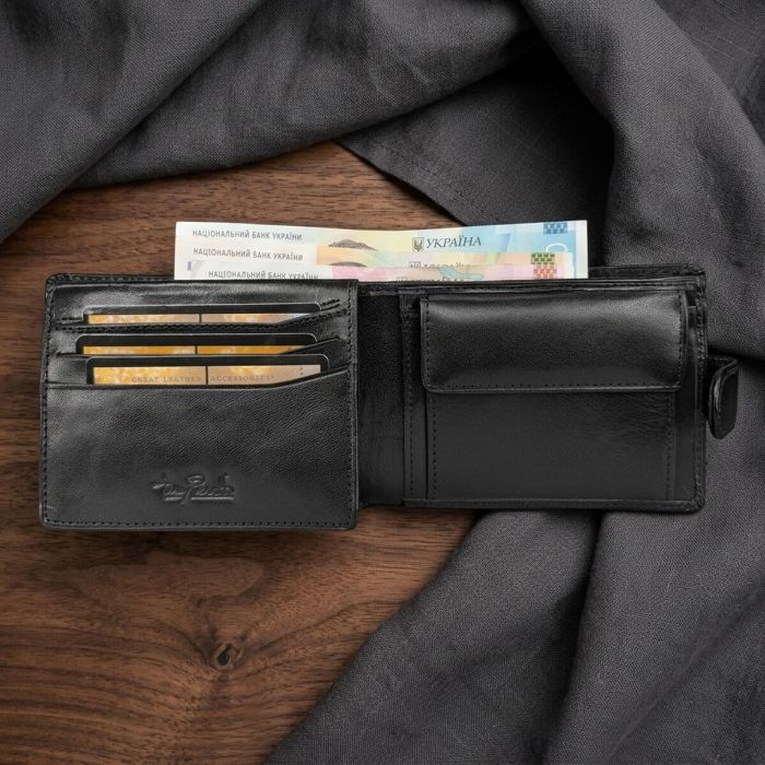 Чоловіче портмоне Tony Perotti Italico з натуральної шкіри 396 nero (90112) Чорне