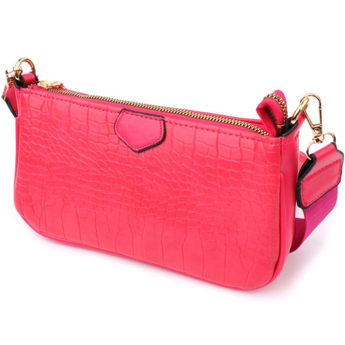 Женский удобный двойной клатч из экокожи Vintage s_15136 розовый