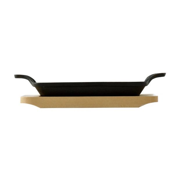 Чавунна мініформа з серверовочною дошкою MasterPro Foodies cook&share 17x10 см (BGMP-3807-EM)