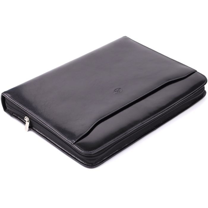 Оригинальная папка с блокнотом из гладкой натуральной кожи Tony Perotti 20850_1 (1278L nero) черная