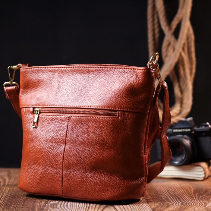 Нежная женская сумка Vintage s_15003 кожаная коричневая