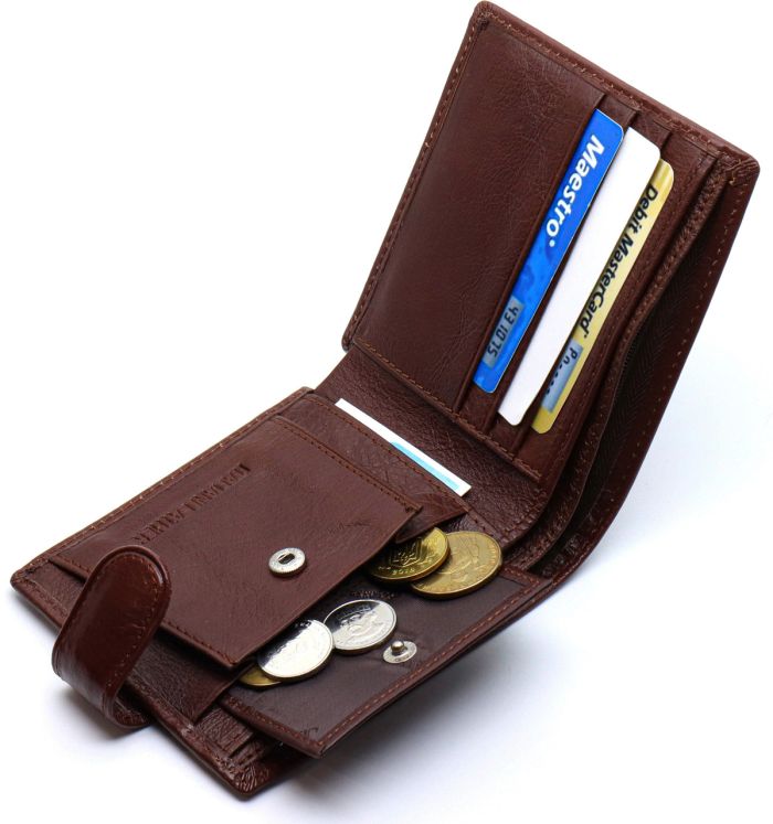 Чоловіче портмоне з натуральної шкіри ST Leather B104 коричневе