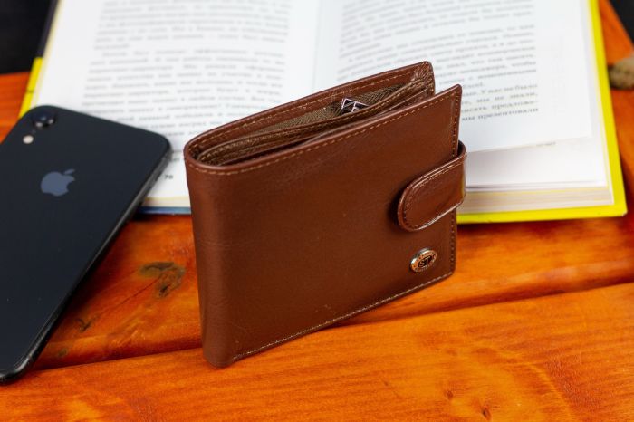 Чоловіче портмоне з натуральної шкіри ST Leather B104 коричневе