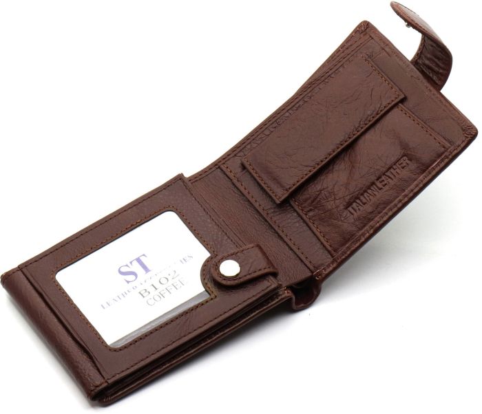 Классическое мужское портмоне из натуральной кожи ST Leather В 102 коричневое