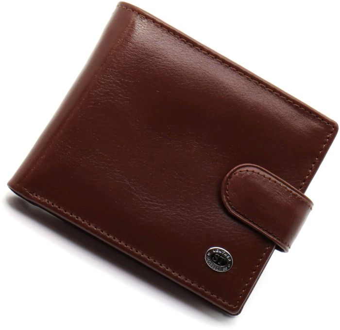 Коричневе чоловіче портмоне з натуральної шкіри з фіксацією ST Leather ST103