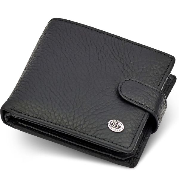 Чоловіче портмоне з натуральної шкіри ST Leather ST153 чорне