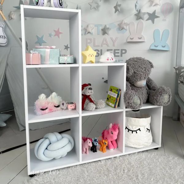 Стелаж-полиця пірамідка дитячий для книг та іграшок LalaKids