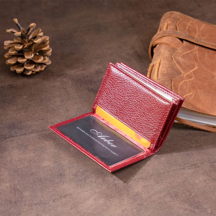 Визитница-книга ST Leather 19218 бордовая
