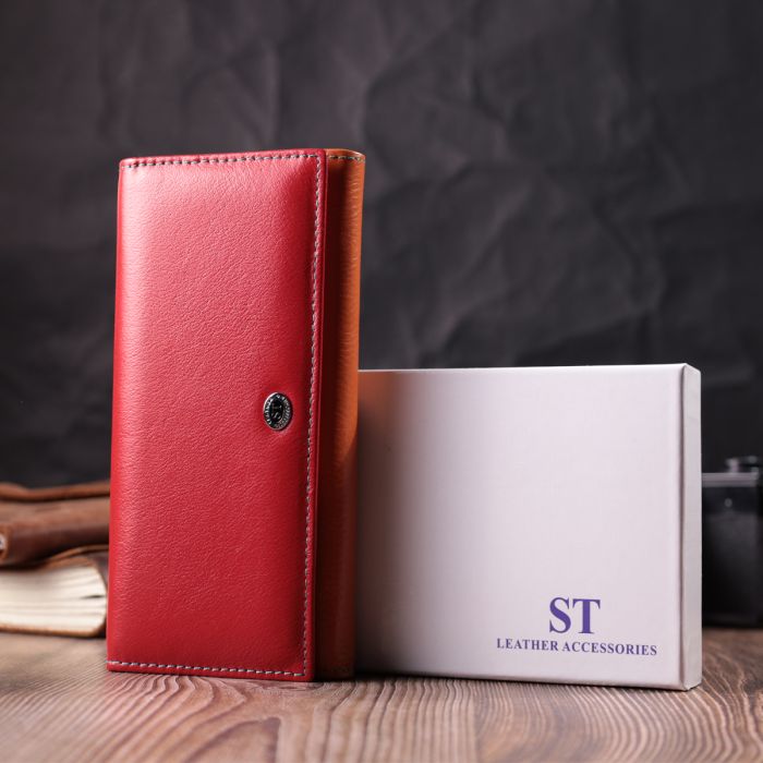 Большой кошелек для прекрасных женщин из натуральной кожи ST Leather 22518 разноцветный