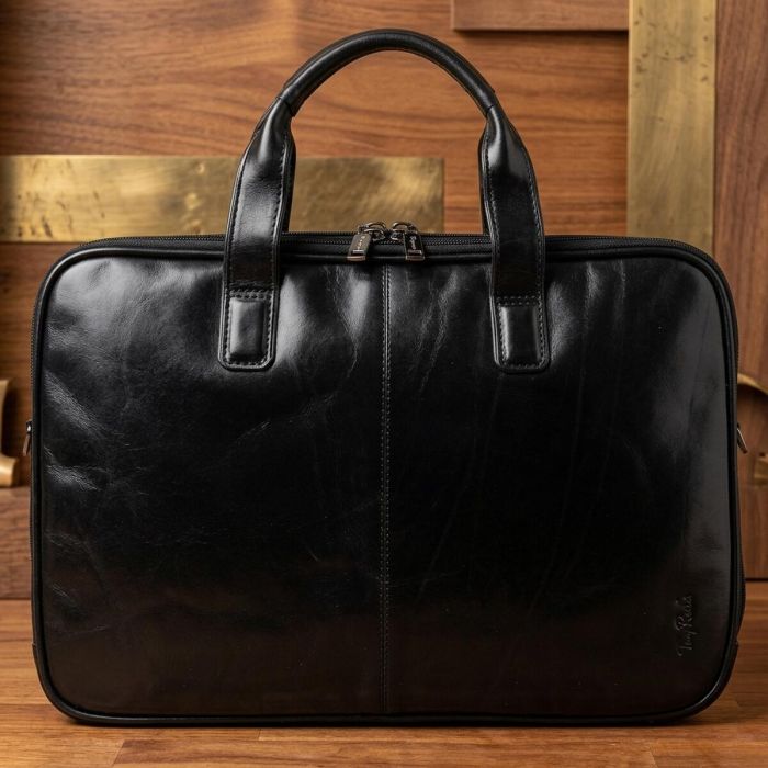 Чоловічий портфель з натуральної шкіри Tony Perotti Italico 7044-40 nero (90641) Чорний