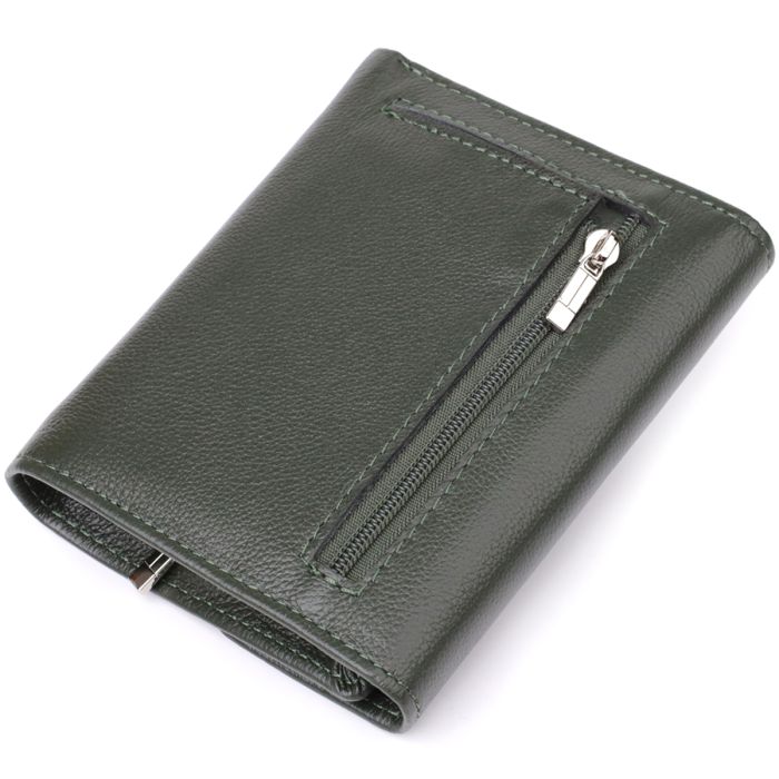 Стильний гаманець середнього розміру із натуральної шкіри ST Leather 23075 зелений