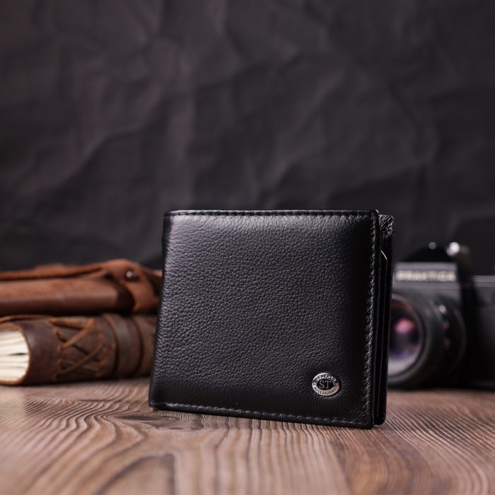 Стильный мужской кошелек из натуральной кожи ST Leather 22457 черный