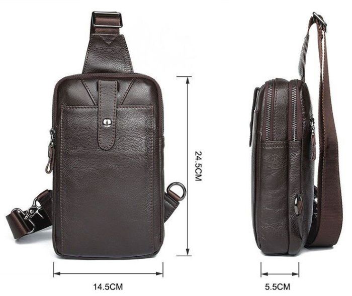 Сумка чоловіча шкіряна через плече 14983 Vintage коричневий