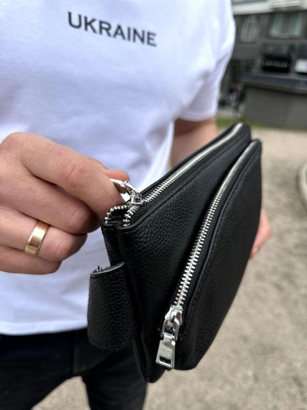 Поясна бананка унісекс Tiding Bag 14х25х8 для телефону та документів TD-54928 чорна