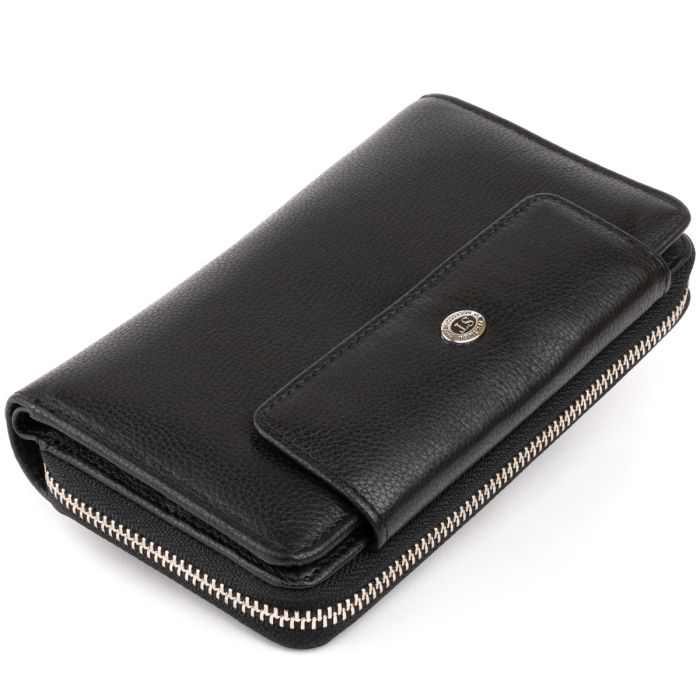 Кошелек из кожи на защелке ST Leather 19339 черный