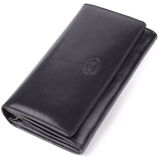 Жіночий горизонтальний гаманець із глянсової натуральної шкіри Tony Perotti 20884_1 (1073 nero) чорний