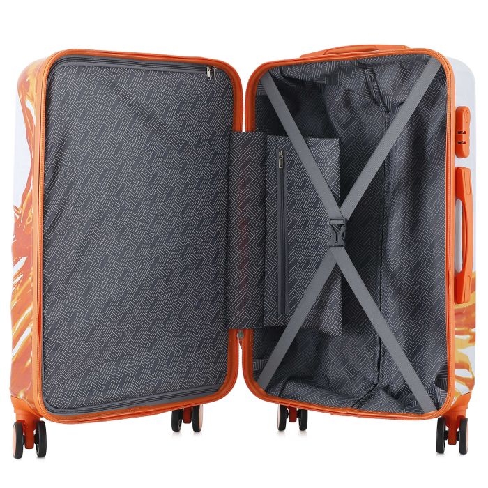 Валіза Semi Line 24" (M) White/Orange Print (T5655-2)