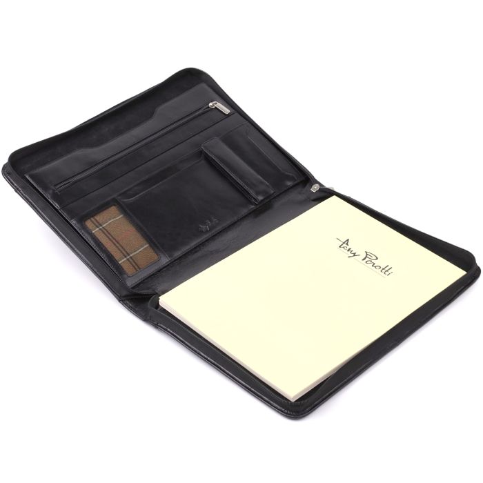 Оригинальная папка с блокнотом из гладкой натуральной кожи Tony Perotti 20850_1 (1278L nero) черная