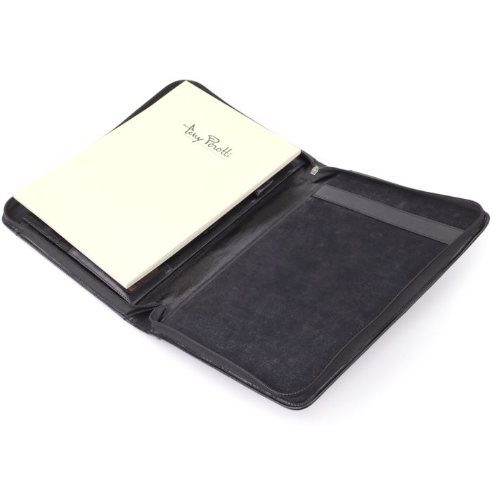 Оригинальная папка с блокнотом из гладкой натуральной кожи Tony Perotti 20850_1 (1278L nero) черная